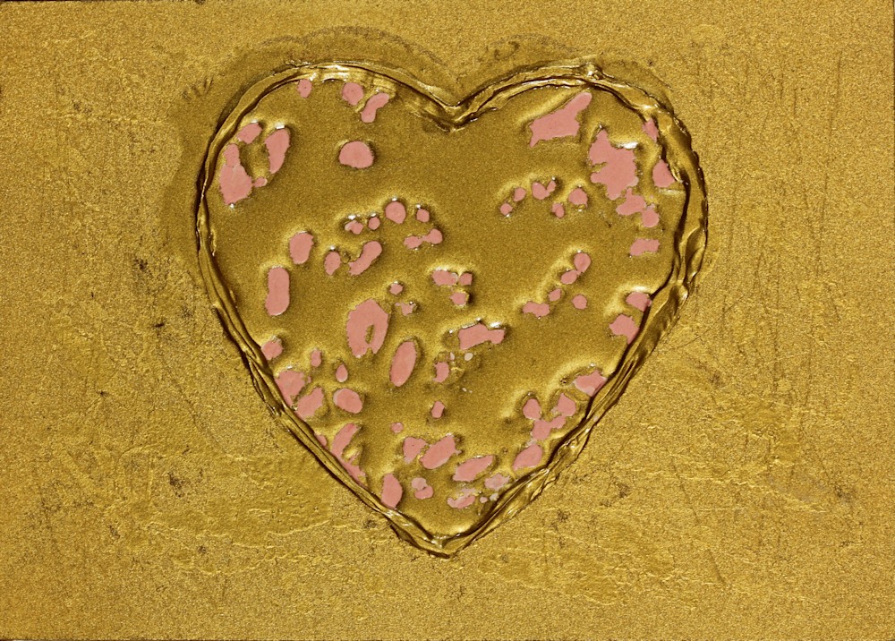 Golden Heart with Pink