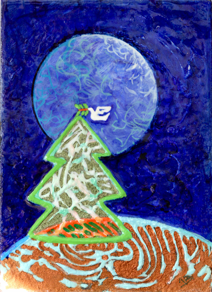 Artful Holiday Trees-Peace to the World